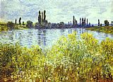 Bank Canvas Paintings - Bank of the Seine Vetheuil